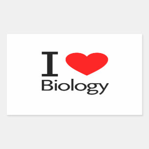 Sticker Rectangulaire J'aime la biologie