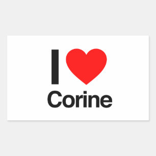 Sticker Rectangulaire j'aime la corine