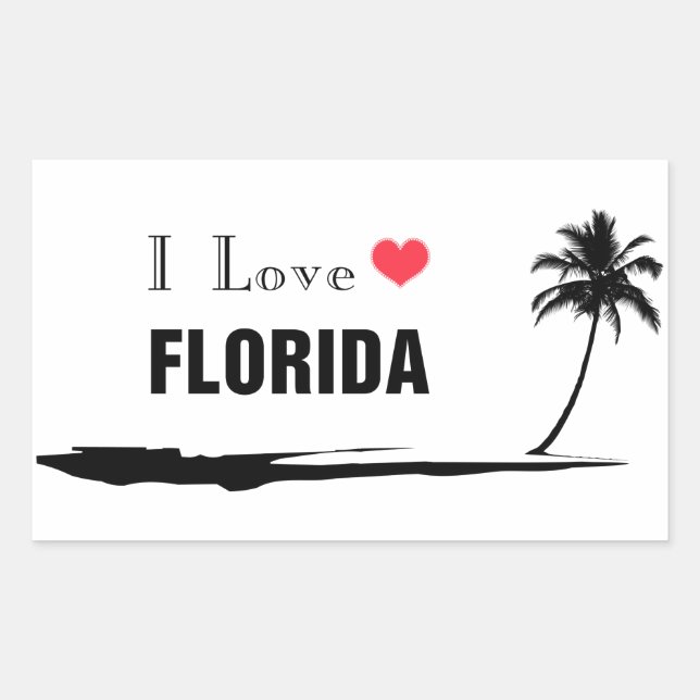 Sticker Rectangulaire J'aime la Floride (Devant)