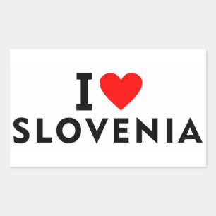 Sticker Rectangulaire J'aime la Slovénie pays comme voyage de coeur tour