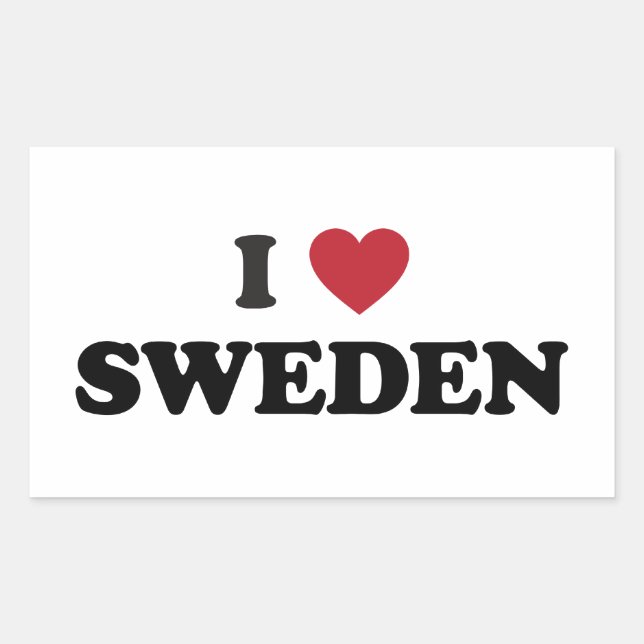 Sticker Rectangulaire J'aime la Suède (Devant)