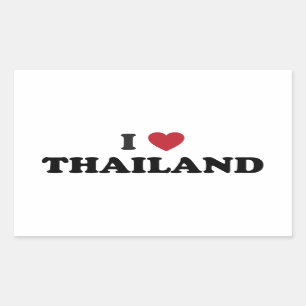 Sticker Rectangulaire J'aime la Thaïlande