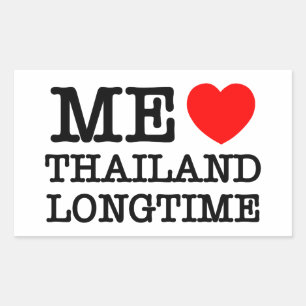 STICKER RECTANGULAIRE J'AIME LA THAÏLANDE LONGTEMPS