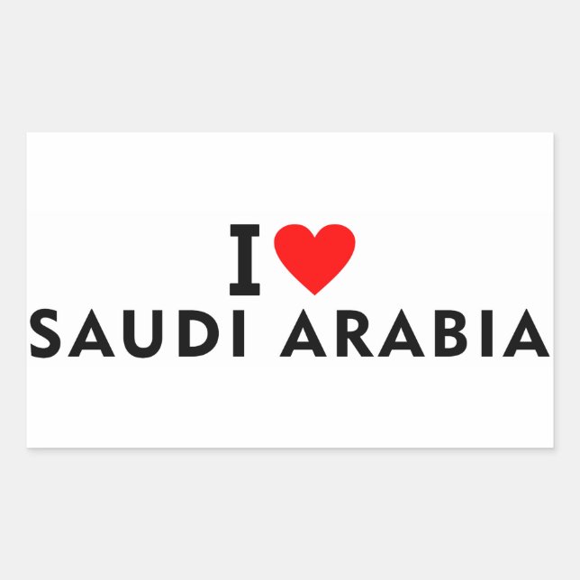 Sticker Rectangulaire J'aime l'Arabie Saoudite pays comme voyage cardiaq (Devant)