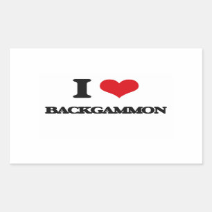 Sticker Rectangulaire J'aime le backgammon