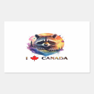 Sticker Rectangulaire J'aime le Canada