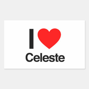 Sticker Rectangulaire j'aime le celeste