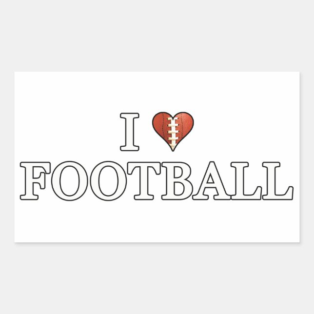 Sticker Rectangulaire J'Aime Le Football (Devant)