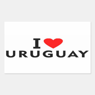 Sticker Rectangulaire J'aime le pays de l'Uruguay comme le tourisme de