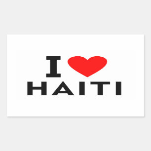 Sticker Rectangulaire J'aime le pays du Haïti comme le sym de tourisme