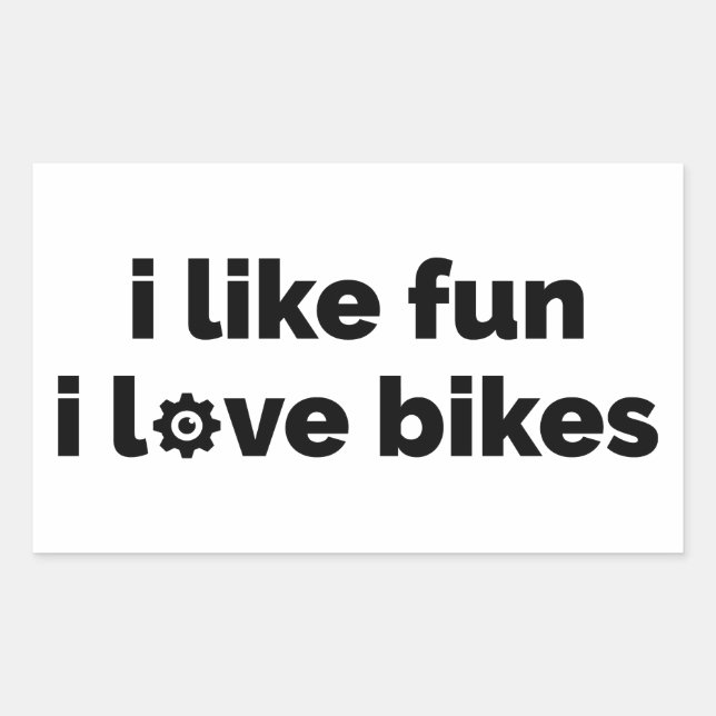 Sticker Rectangulaire J'aime le plaisir J'adore les vélos (Devant)