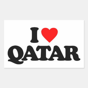 STICKER RECTANGULAIRE J'AIME LE QATAR