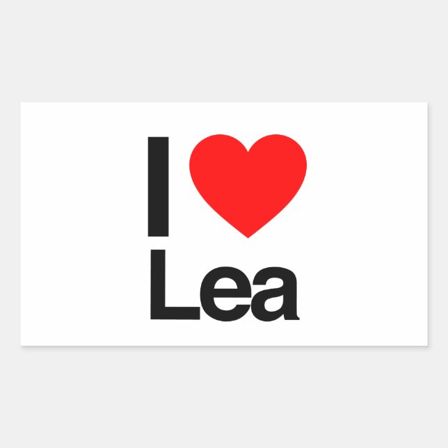 Sticker Rectangulaire j'aime lea (Devant)