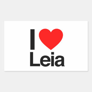 Sticker Rectangulaire j'aime leia