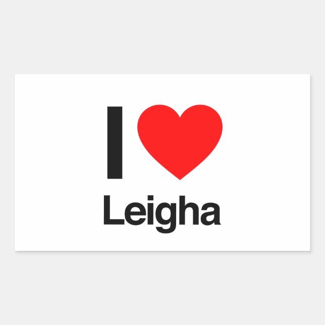 Sticker Rectangulaire j'aime leigha (Devant)