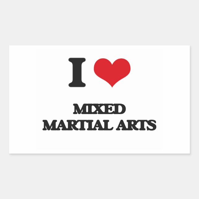 Sticker Rectangulaire J'aime les arts martiaux mixtes (Devant)