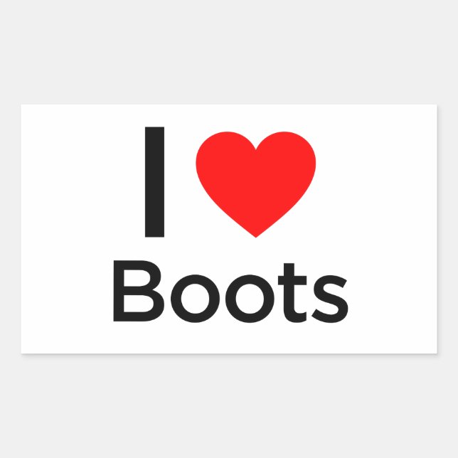Sticker Rectangulaire J'aime les bottes (Devant)