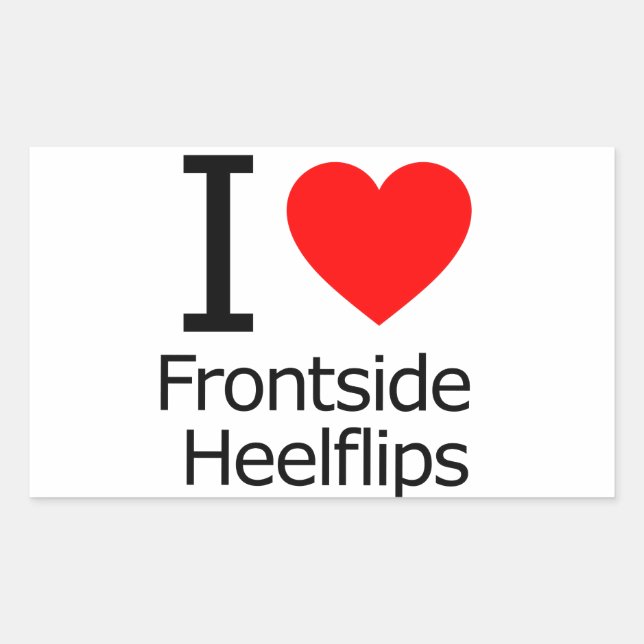 Sticker Rectangulaire J'Aime Les Heelflips De Face (Devant)