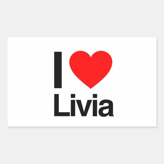 Sticker Rectangulaire j'aime livia (Devant)