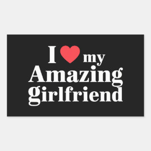 Sticker Rectangulaire J'Aime Ma Fille Extraordinaire J'Aime Mon Hot Gf