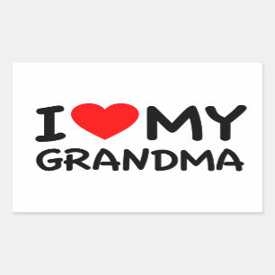 Sticker Rectangulaire J'aime ma grand-mère