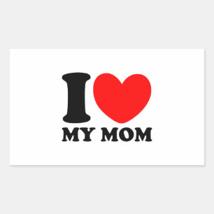 Sticker Rectangulaire J'aime ma mère