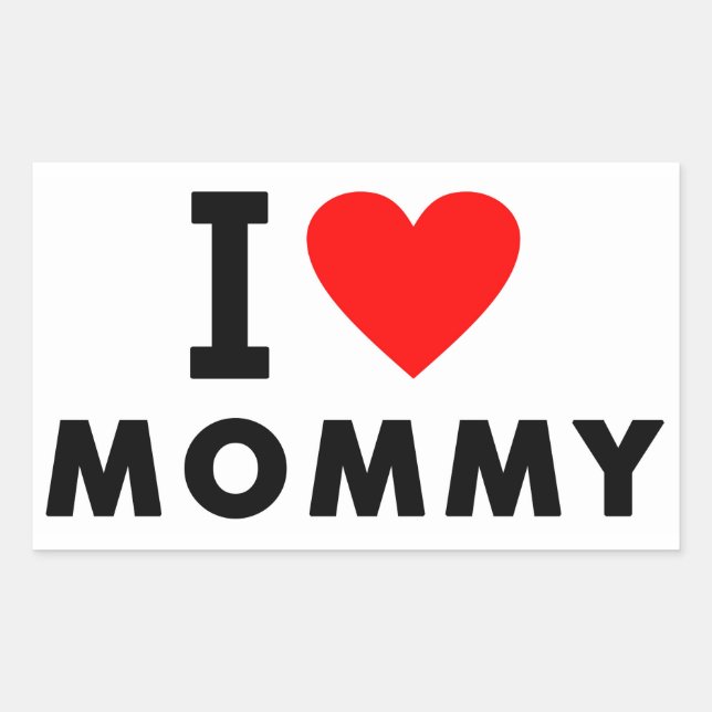 Sticker Rectangulaire j'aime maman coeur maman message texte symbole mèr (Devant)
