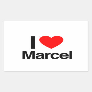 Sticker Rectangulaire j'aime marcel