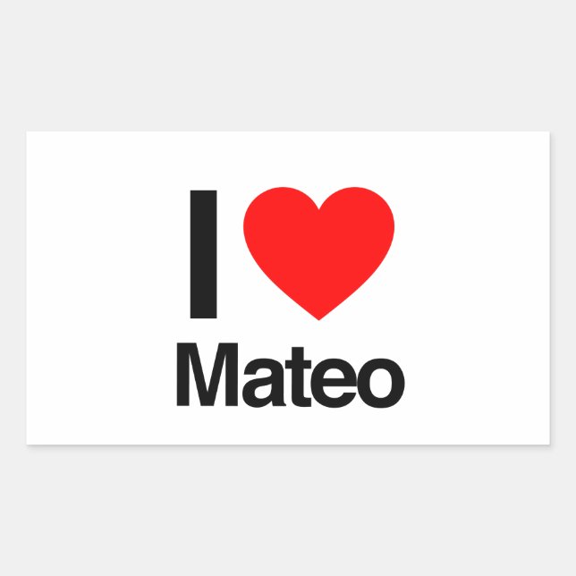Sticker Rectangulaire j'aime mateo (Devant)