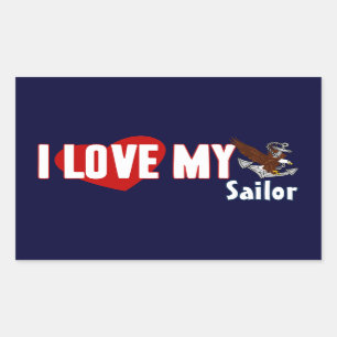 Sticker Rectangulaire J'aime mon marin