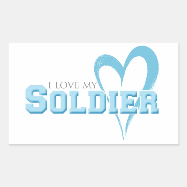 Sticker Rectangulaire J'aime mon soldat (Devant)