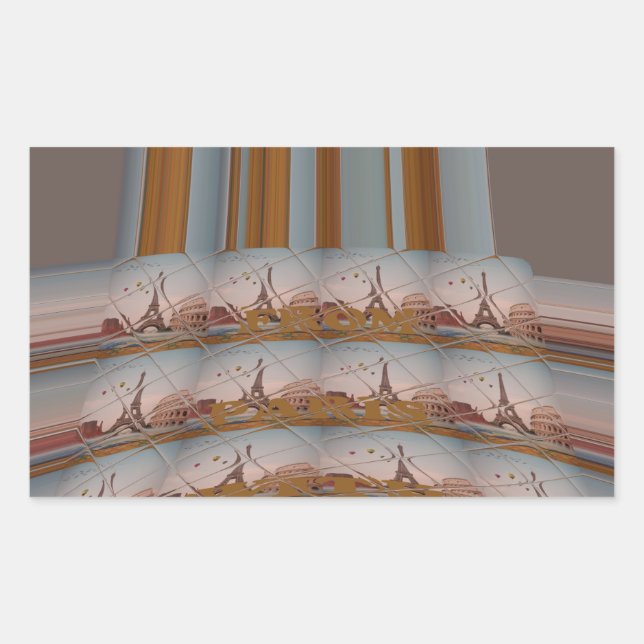 Sticker Rectangulaire J'aime Paris (Devant)