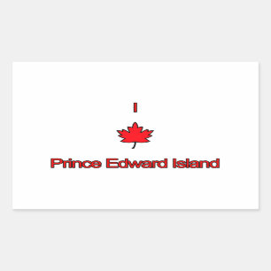 Sticker Rectangulaire J'aime PEI île Prince Edouard
