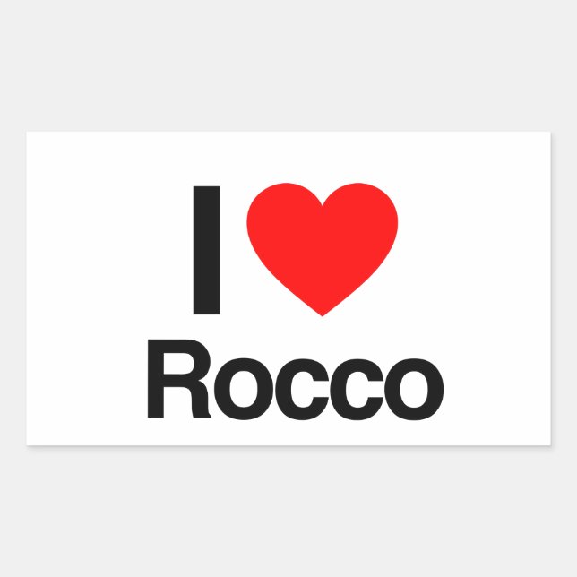 Sticker Rectangulaire j'aime rocco (Devant)