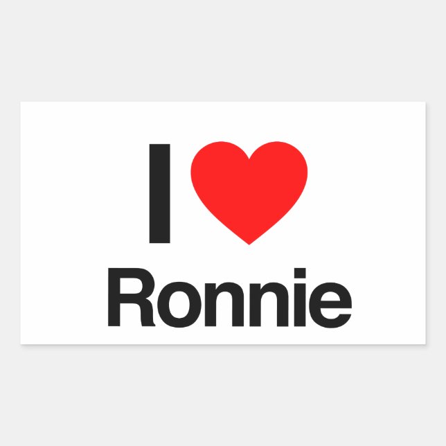 Sticker Rectangulaire j'aime ronnie (Devant)