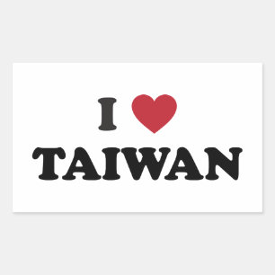 Sticker Rectangulaire J'aime Taïwan