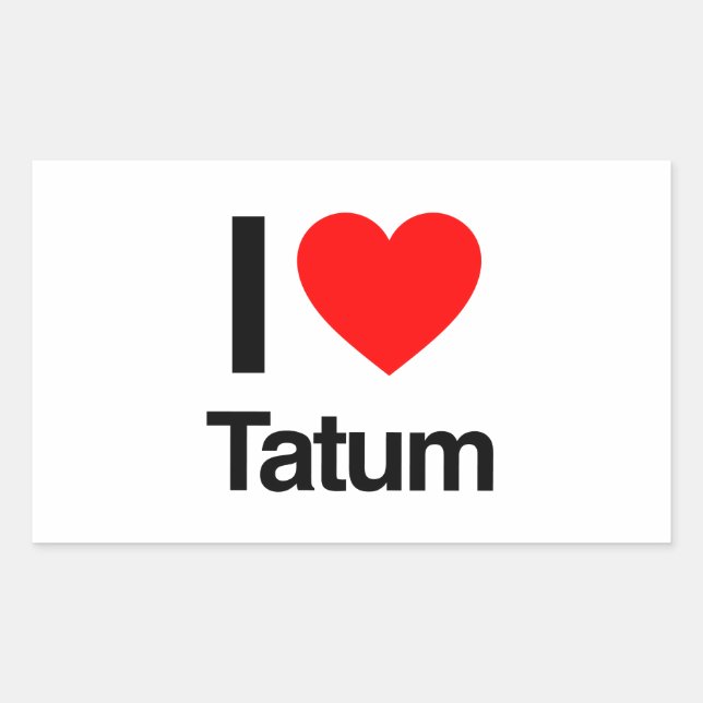 Sticker Rectangulaire j'aime tatum (Devant)