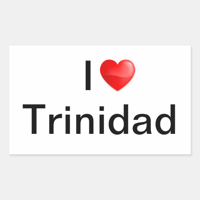 Sticker Rectangulaire J'aime Trinidad (Devant)