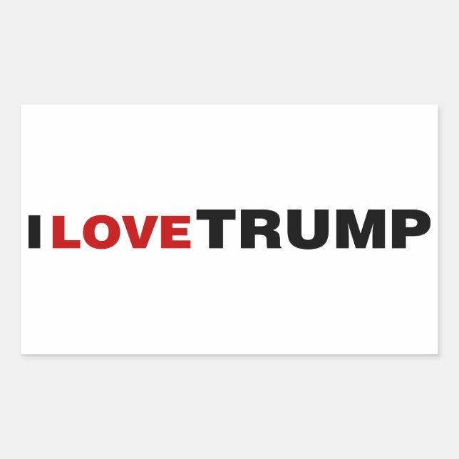 Sticker Rectangulaire J'aime Trump (Devant)