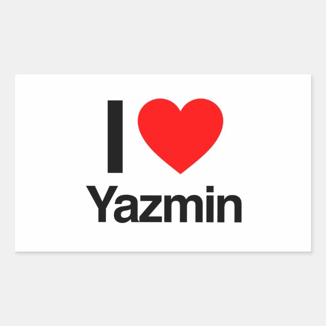 Sticker Rectangulaire j'aime yazmin (Devant)