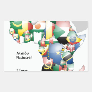 Sticker Rectangulaire Jambo Habari Afrique ! J'aime l'Afrique