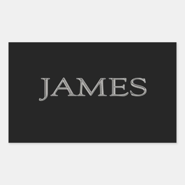 Sticker Rectangulaire James Nom personnalisé (Devant)