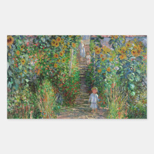 Sticker Rectangulaire Jardin de Monet Vetheuil Impressionim Peinture de 