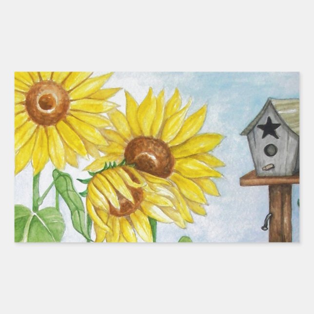 Sticker Rectangulaire Jardin de Sunflower (Devant)
