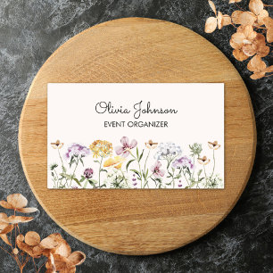 Sticker Rectangulaire Jardin Floral de Fleurs Sauvages avec Nom Personna