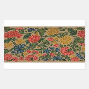 Sticker Rectangulaire Jardin Floral Designer vintage