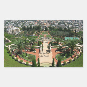 Sticker Rectangulaire Jardins Bahai à Haïfa, Israël