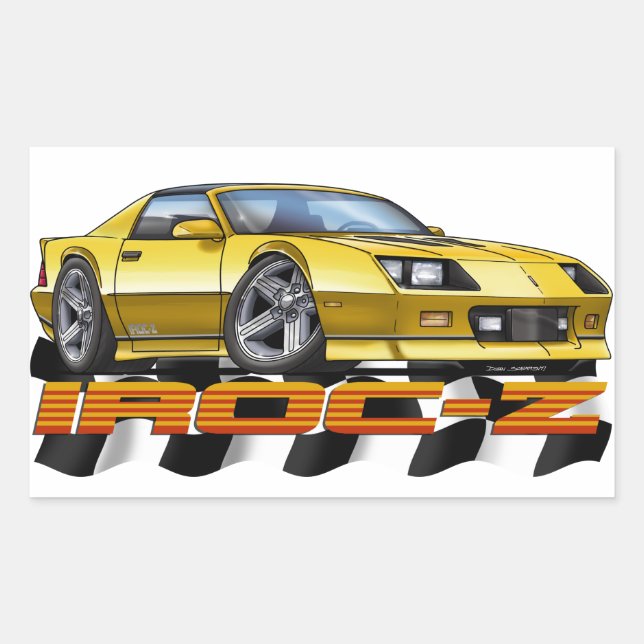 Sticker Rectangulaire Jaune IROC Z (Devant)