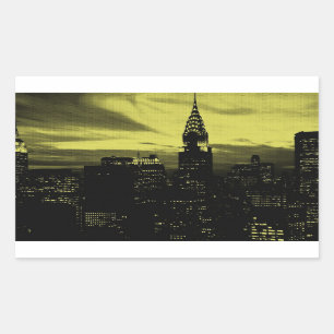 Sticker Rectangulaire Jaune pointu Noir New York City