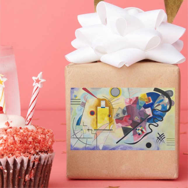 Sticker Rectangulaire Jaune, Rouge, Bleu par Wassily Kandinsky (Fête)